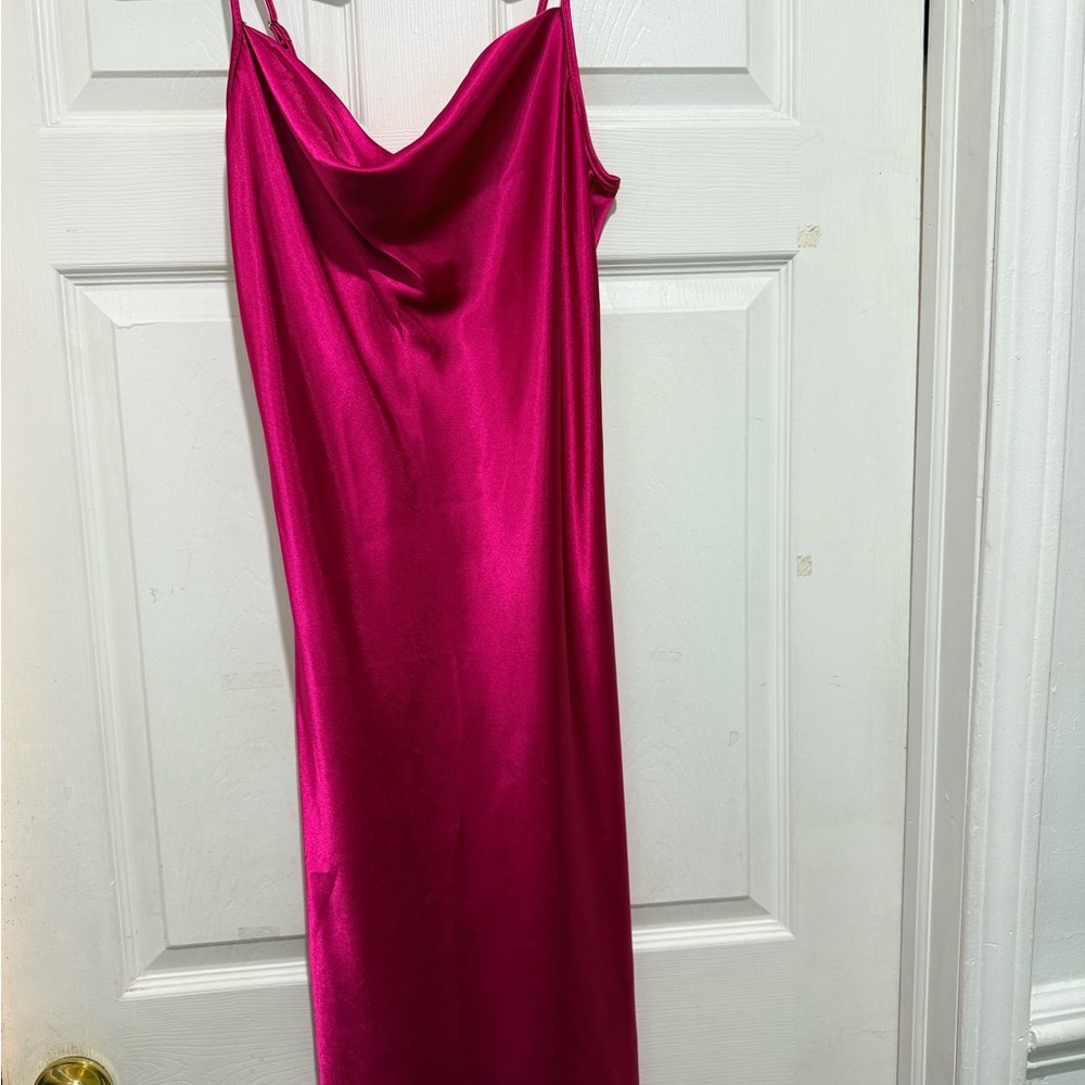 Bebe Raspberry Small satin slip dress